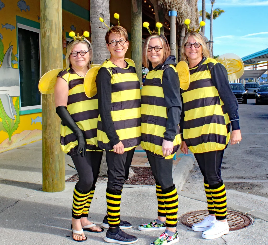 people dressed as bumble bees